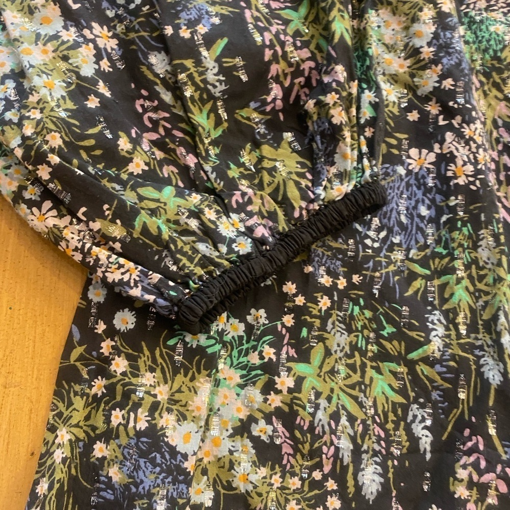 Lauren Conrad Women’s Floral Colorful Cotton Top Sleeves 2/3 size medium - Picture 11 of 12
